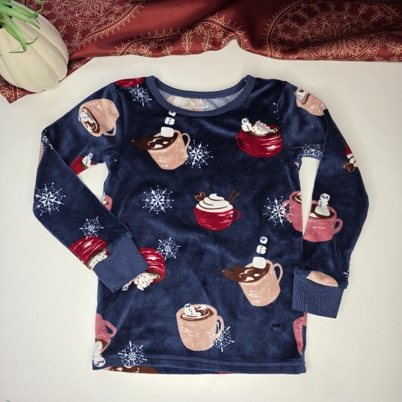 Carter's Pajama Set Blue Hot Cocoa Print 3T - Picture 5 of 8